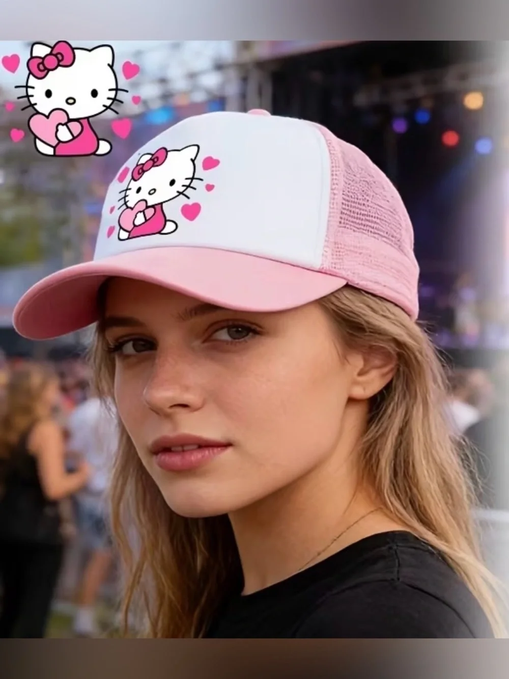 Hello Kitty Heart Trucker Cap